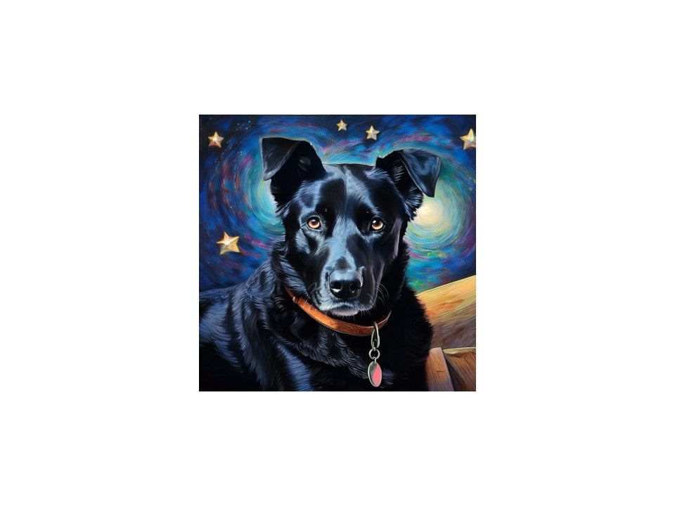 Black Shepherd Lab Stary Night