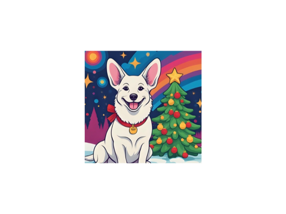 White Corgi Holiday