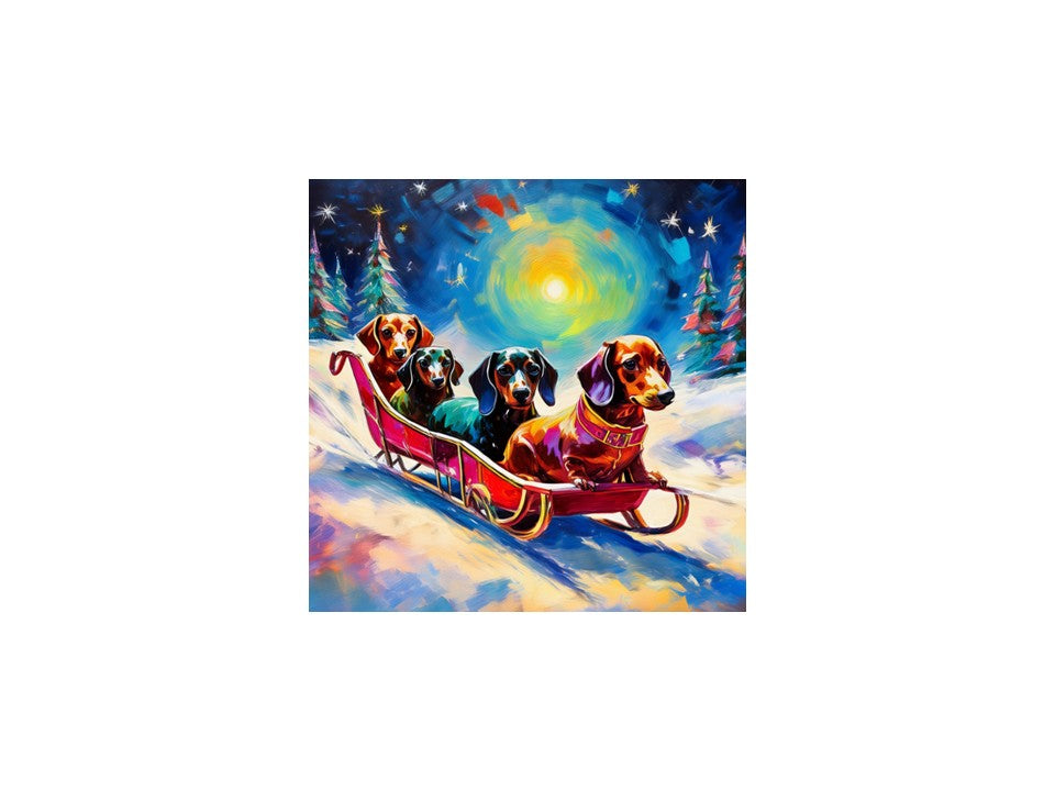 Dachshund Night Sleighride