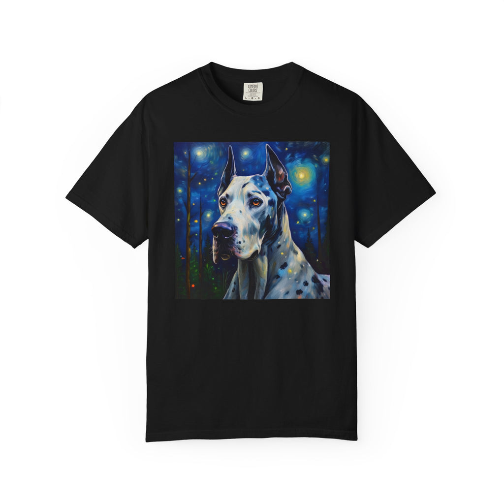 Great Dane Stary Night Unisex Garment-Dyed T-shirt