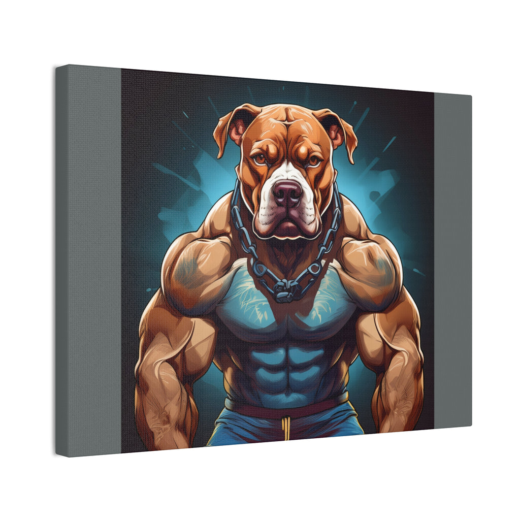 Pitbull Body Builder Cavas Painting