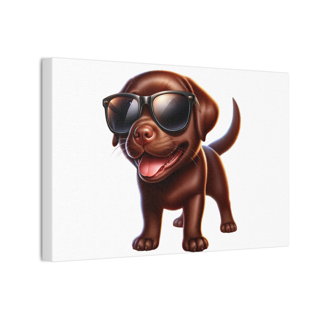 Chocolate Lab in Sunglasses Canvas Stretched, 0.75"