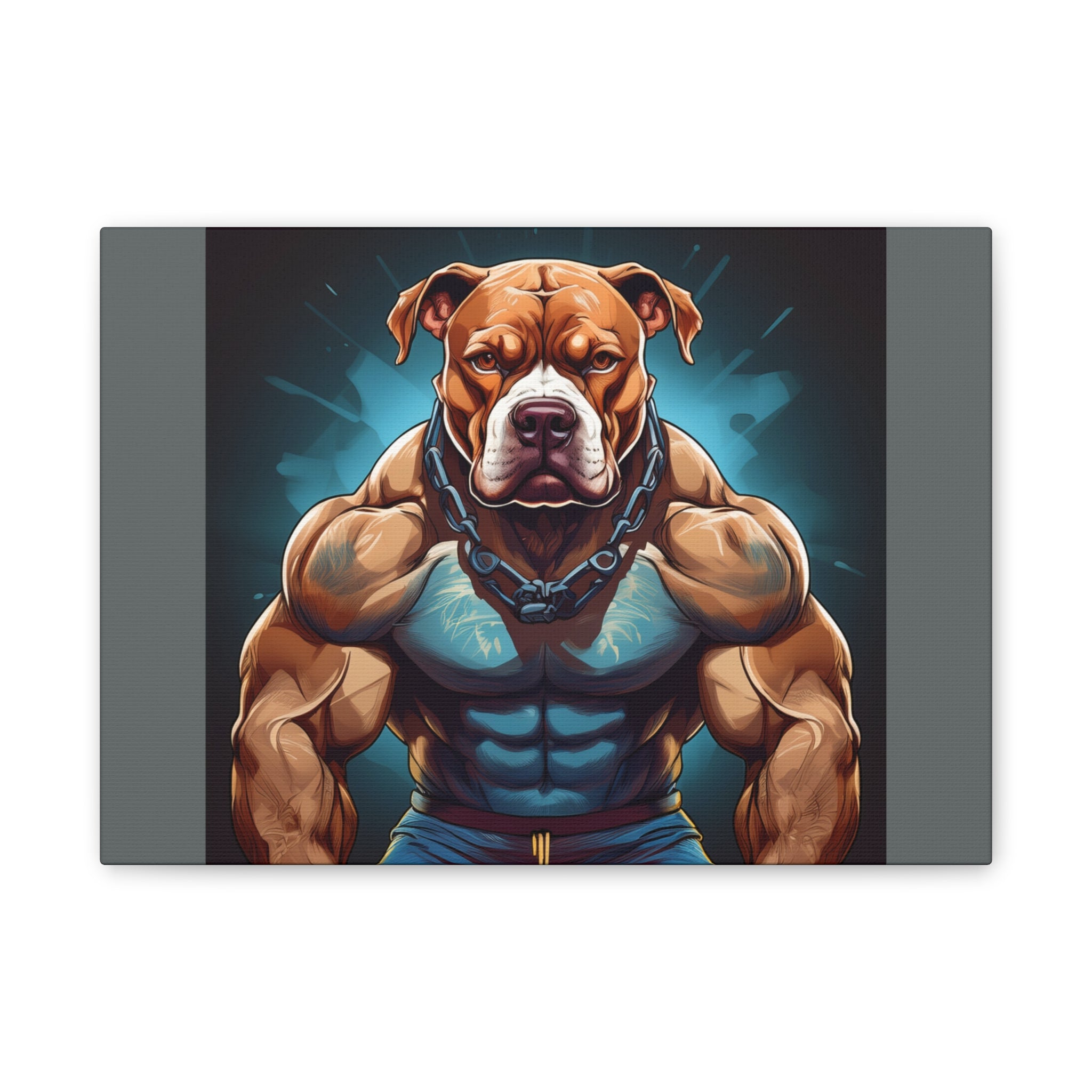 Pitbull Body Builder Cavas Painting