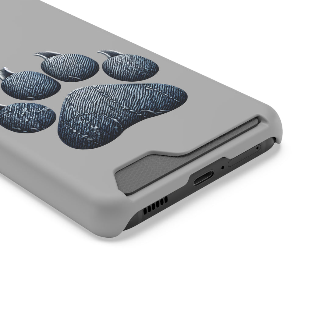 Denim Dog Paw Phone Case with Card Holder