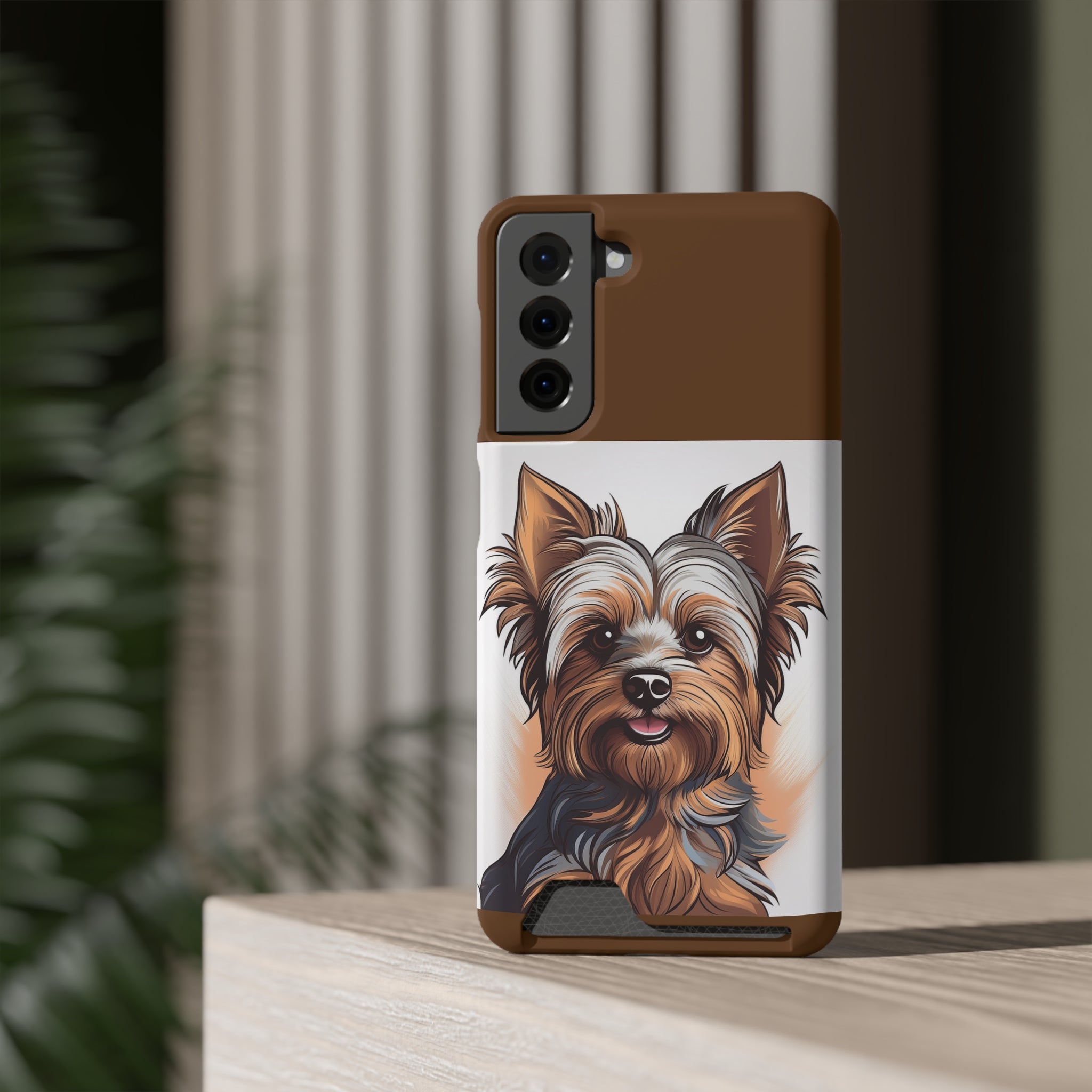 Yorkie Phone Case with Card Holder