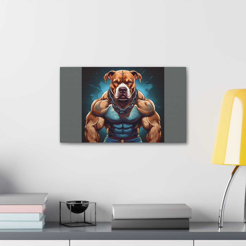 Pitbull Body Builder Cavas Painting