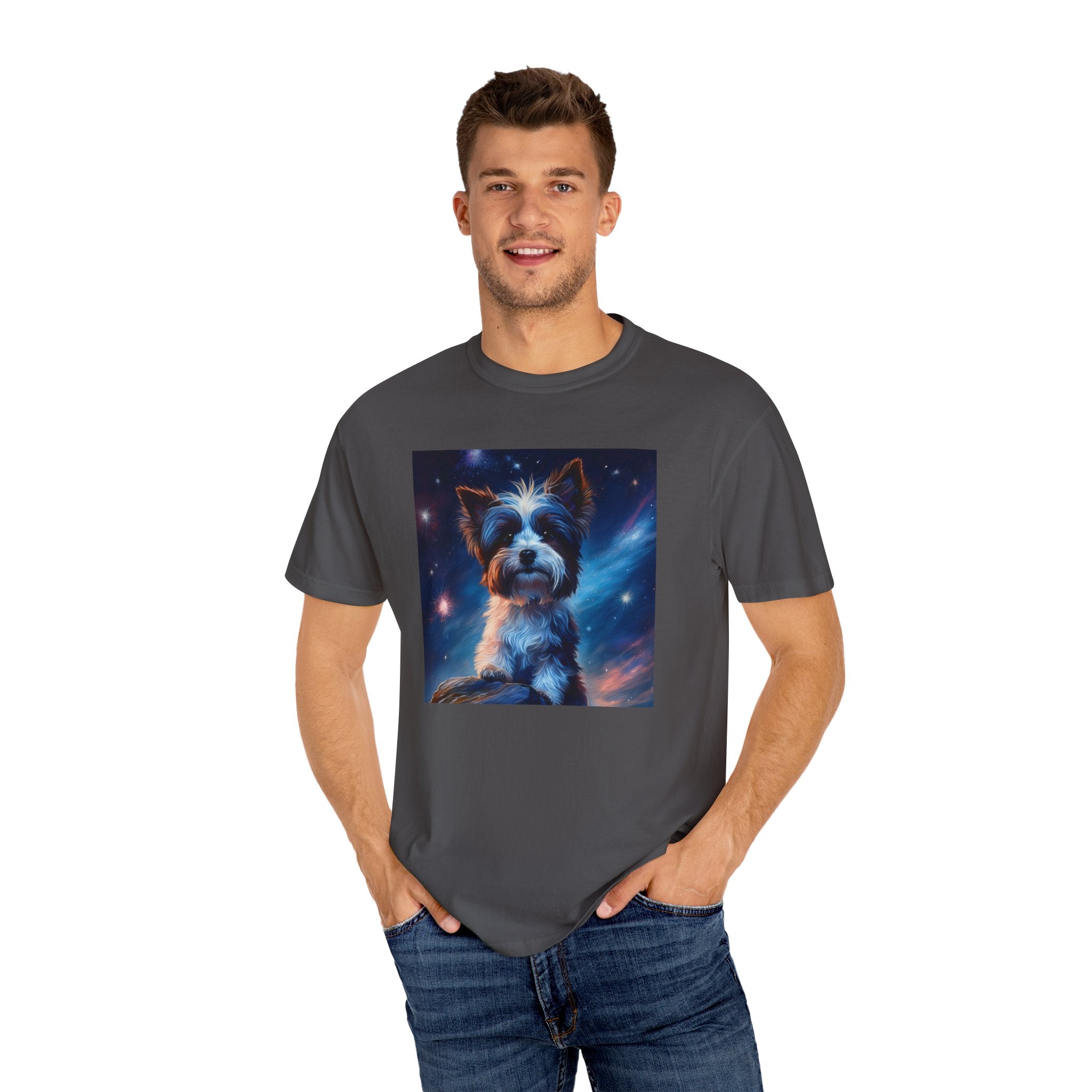 Biewer Terrier Stary Night Unisex Garment-Dyed T-shirt