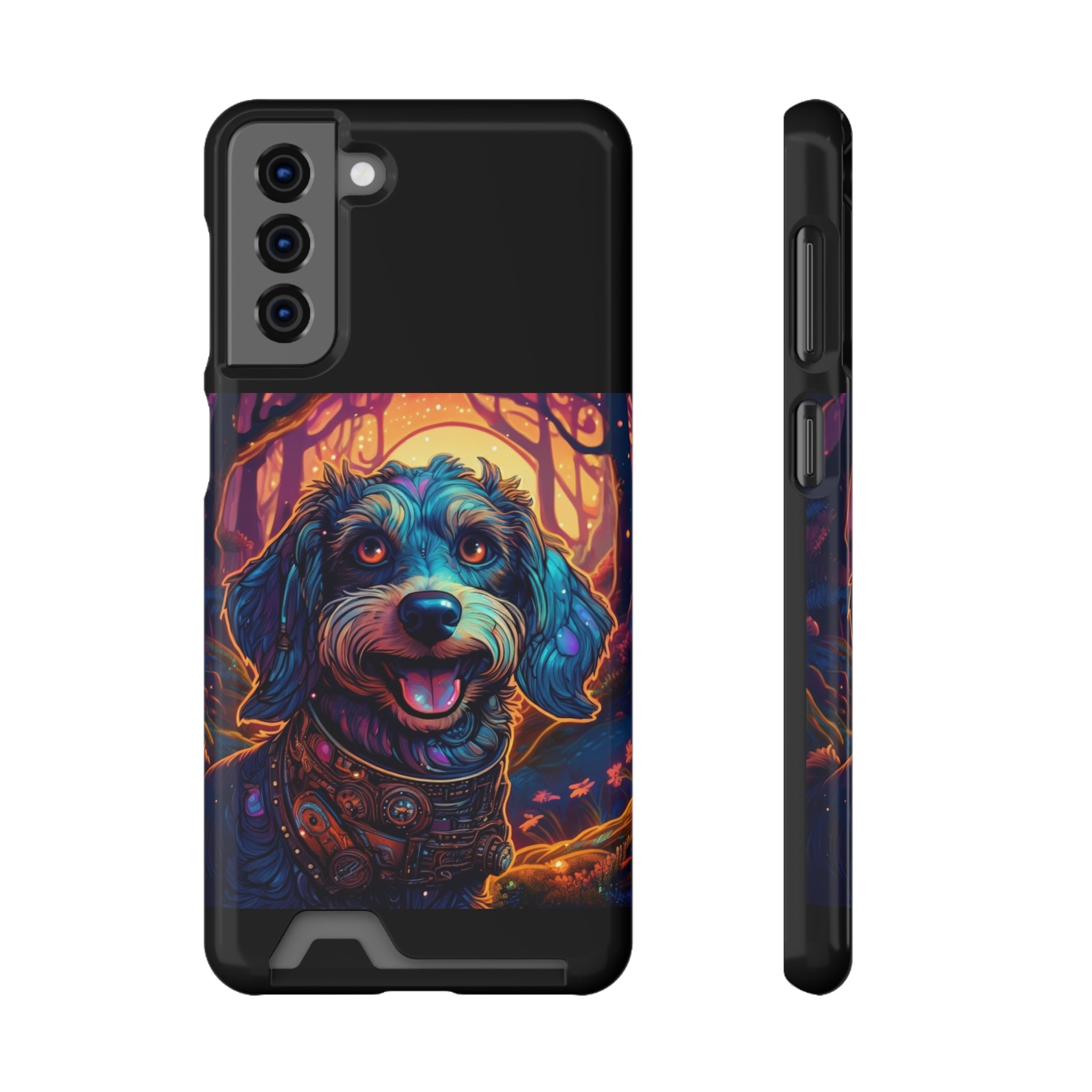Dachshund Steampunk Phone Case with Card Holder