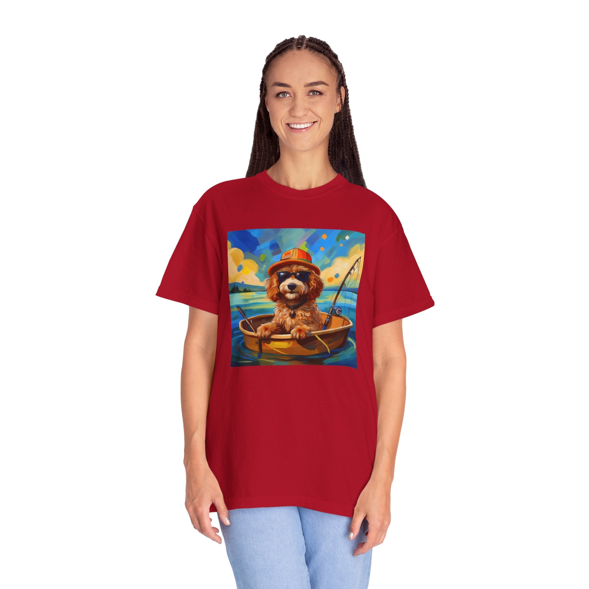 Doodle Fishing Unisex Garment-Dyed T-shirt