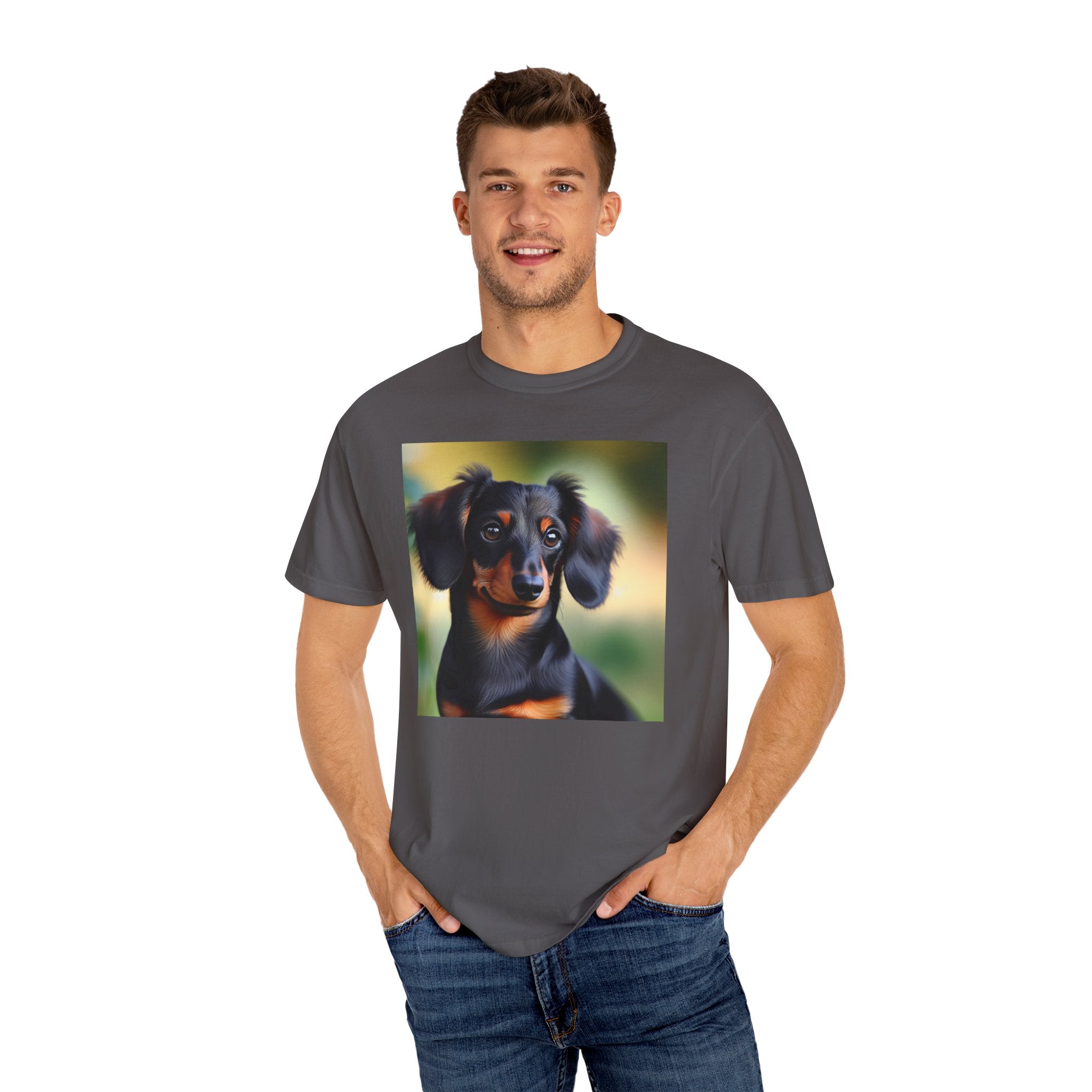 Black/Brown Dachshund Unisex Garment-Dyed T-shirt