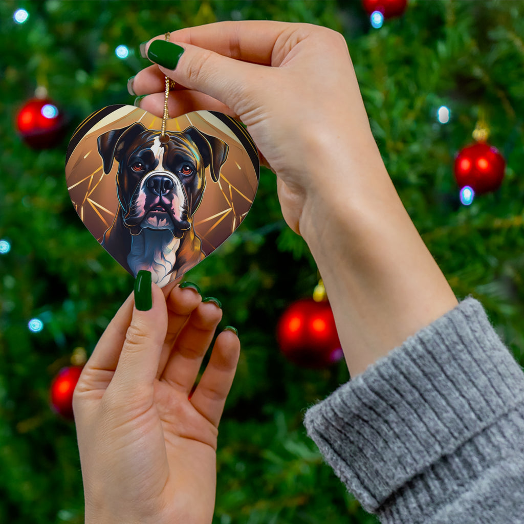 Brindle Gold Boxer Ceramic Ornament