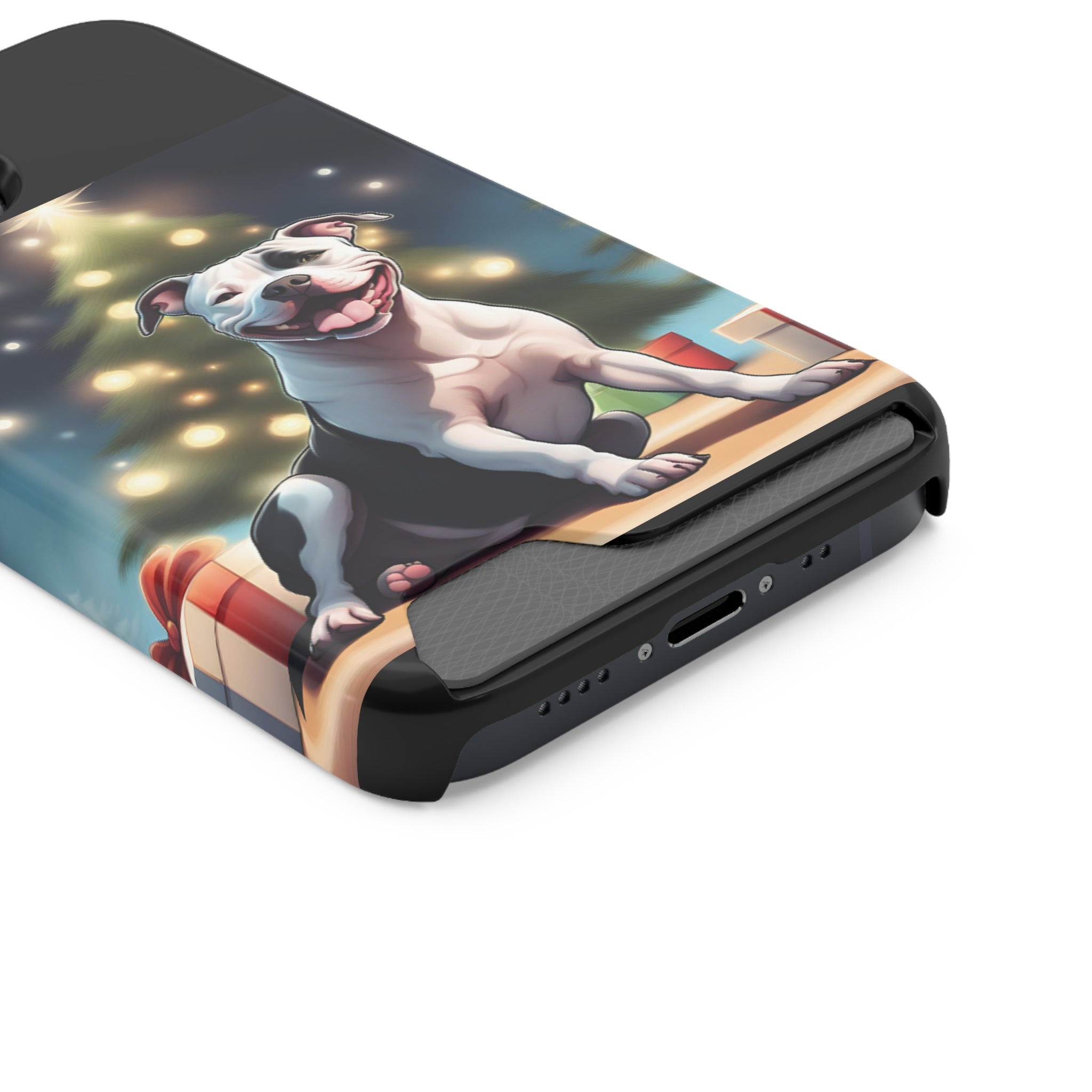 Pitbull Holiday Phone Case with Card Holder