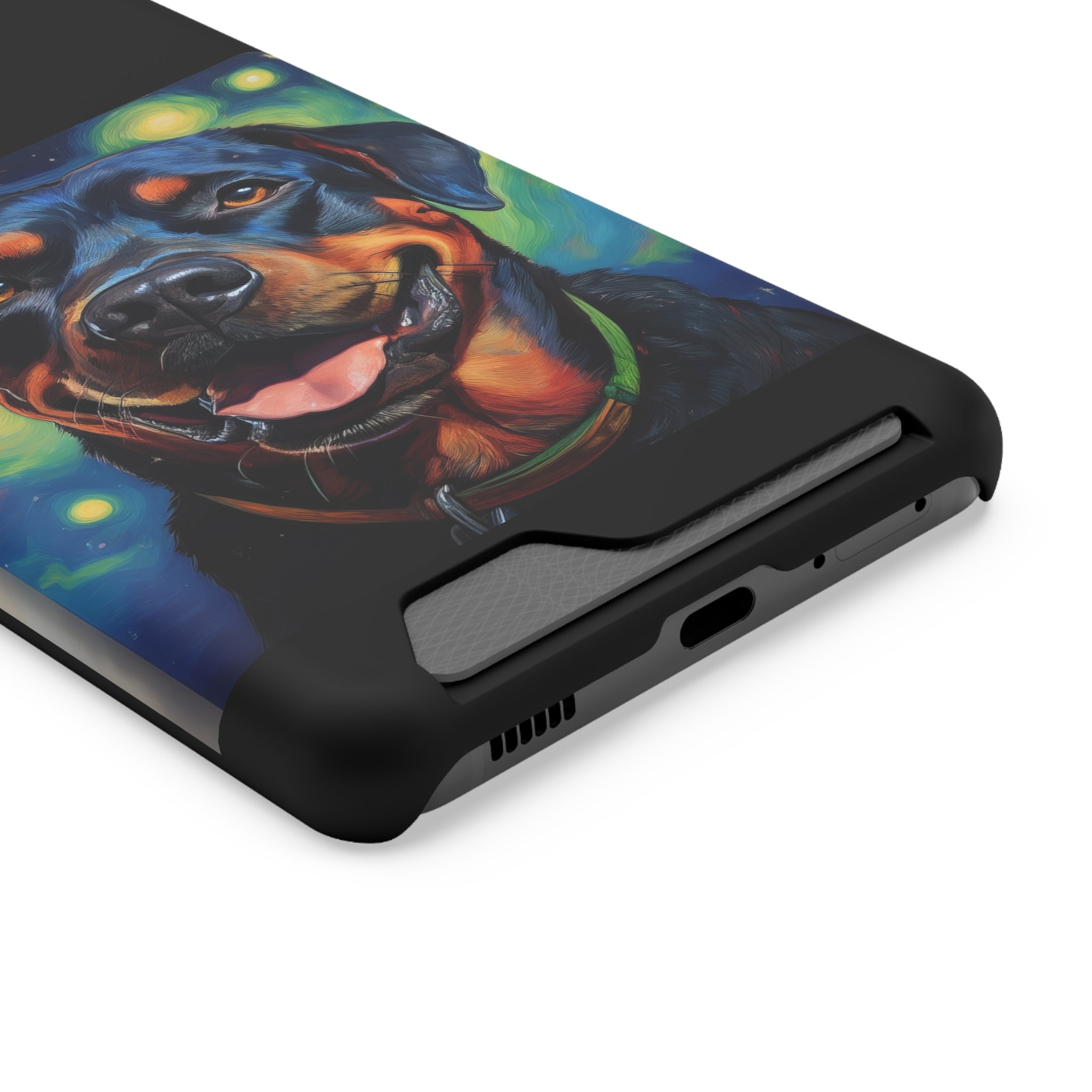 Rottweiler Stary Night Phone Case with Card Holder