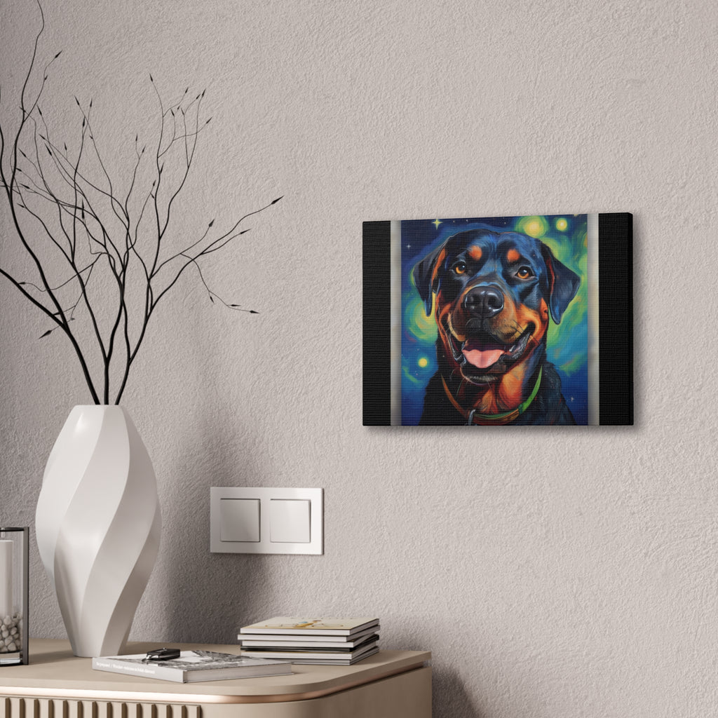 Rottweiler Stary Night Canvas Painting