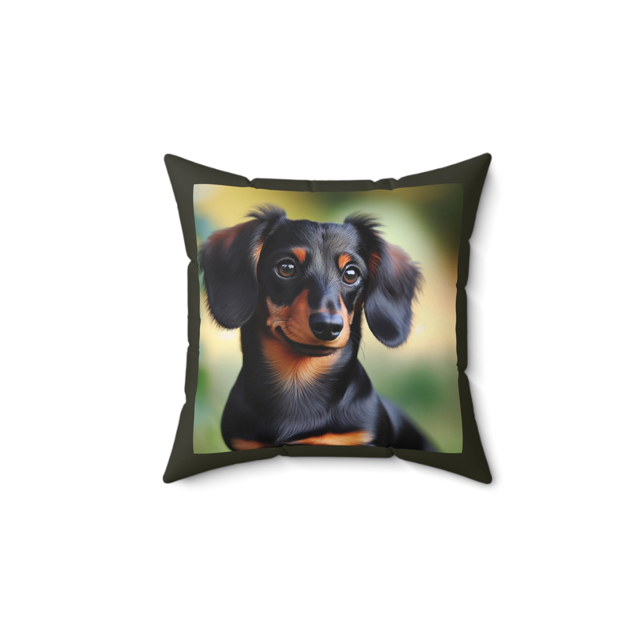 Black/Brown Dachshund Square Pillow