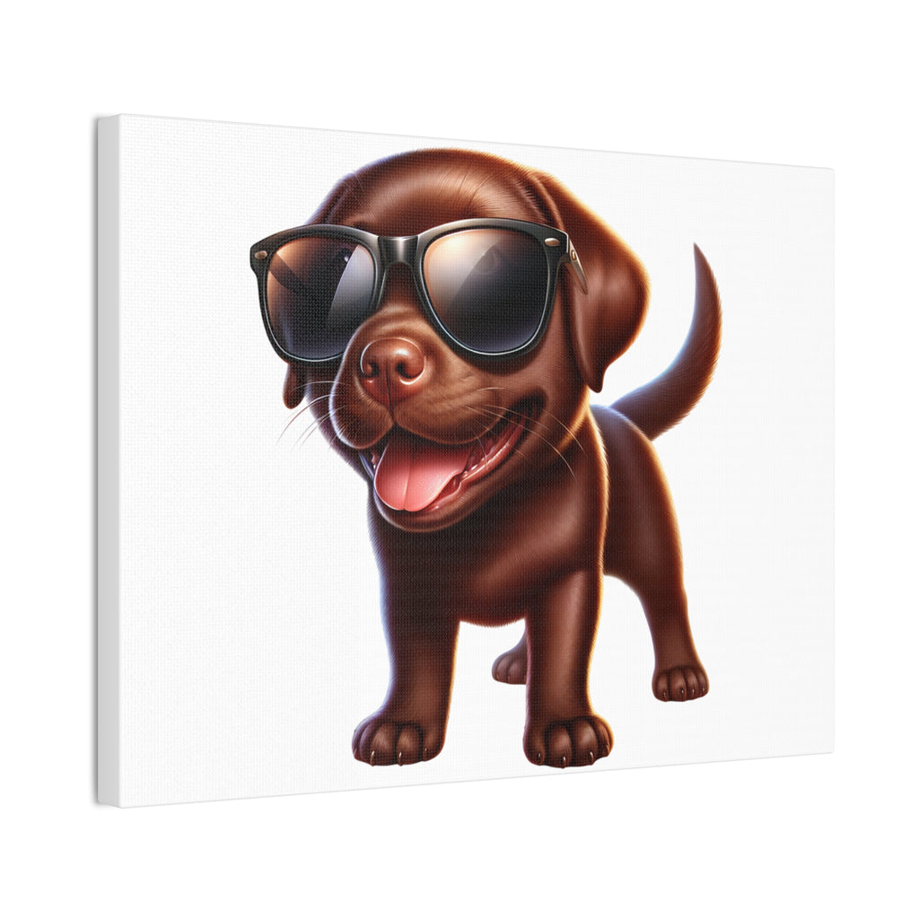 Chocolate Lab in Sunglasses Canvas Stretched, 0.75"