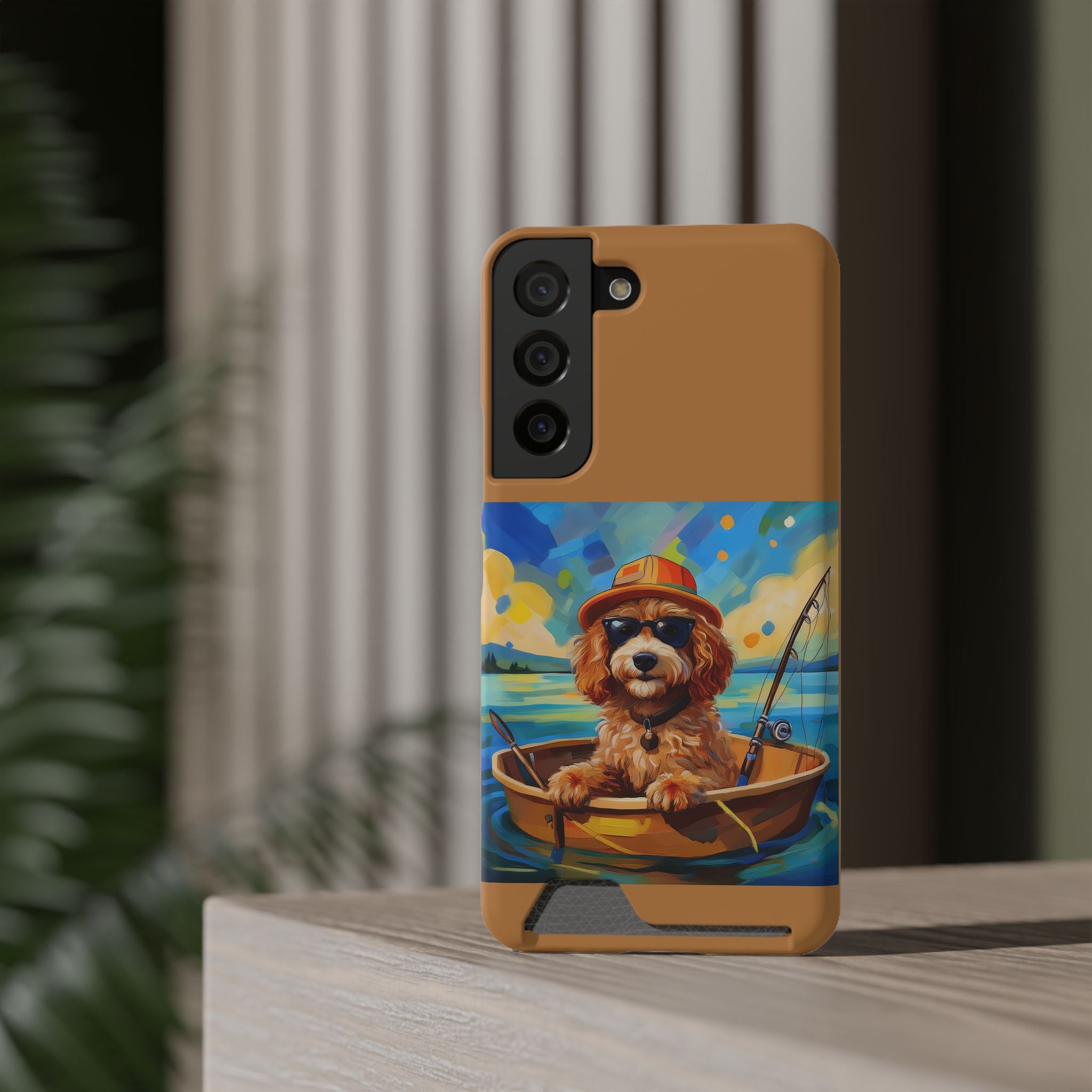 Doodle Fishing Phone Case with Card Holder