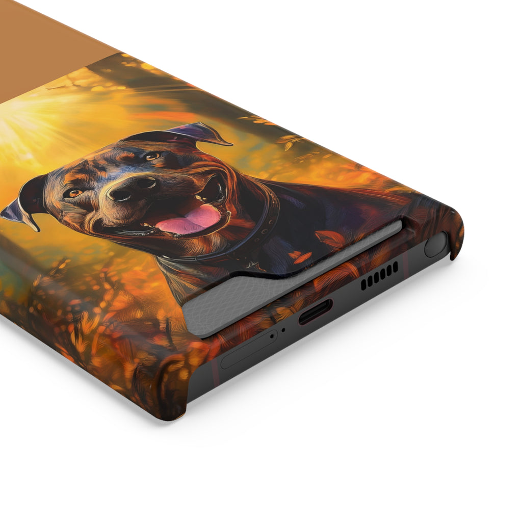 Pitbull Autumn Phone Case with Card Holder