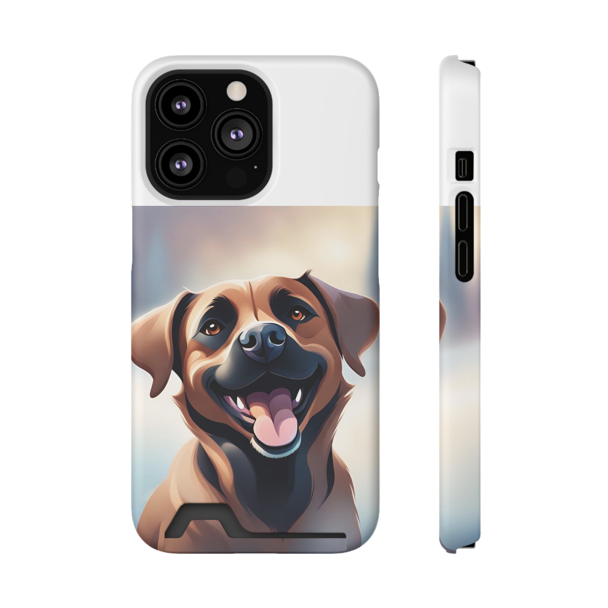 Black Mouth Cur Phone Case with Card Holder