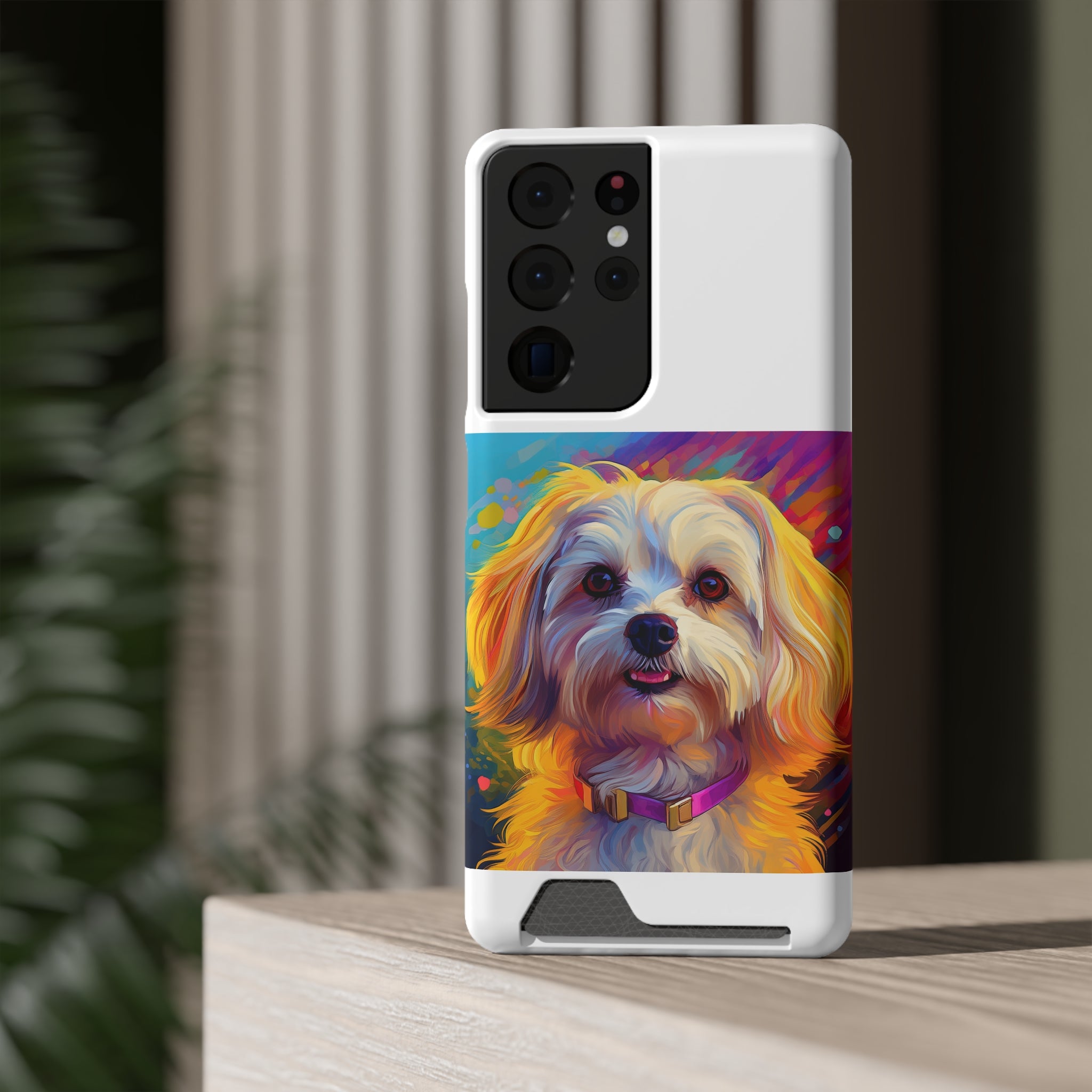 Havanese Phone Case with Card Holder