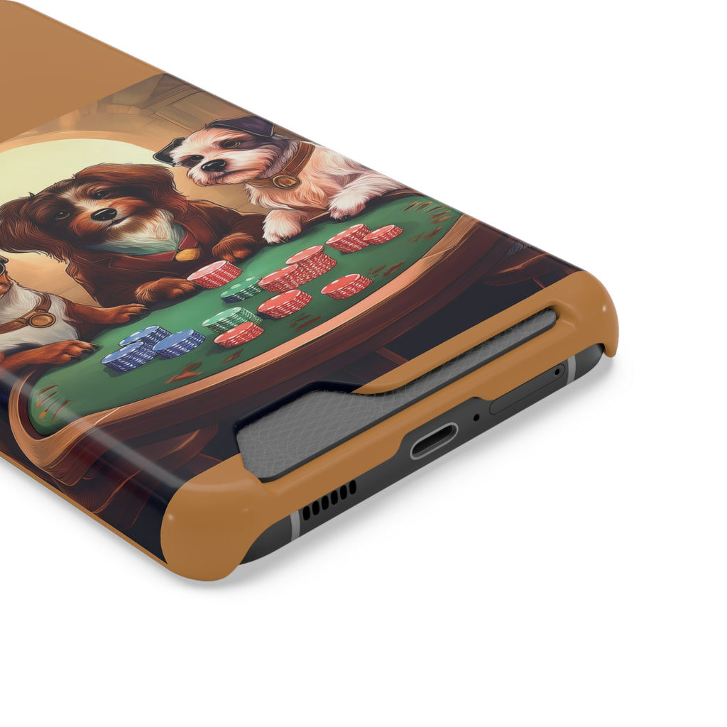 Puppy Poker Phone Case with Card Holder