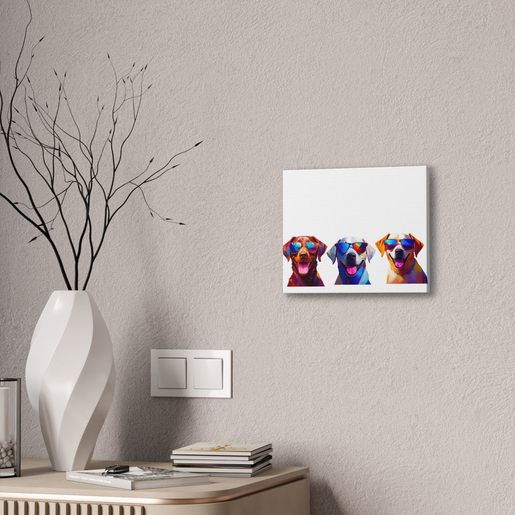 3 Labs Sunglasses Canvas Painting