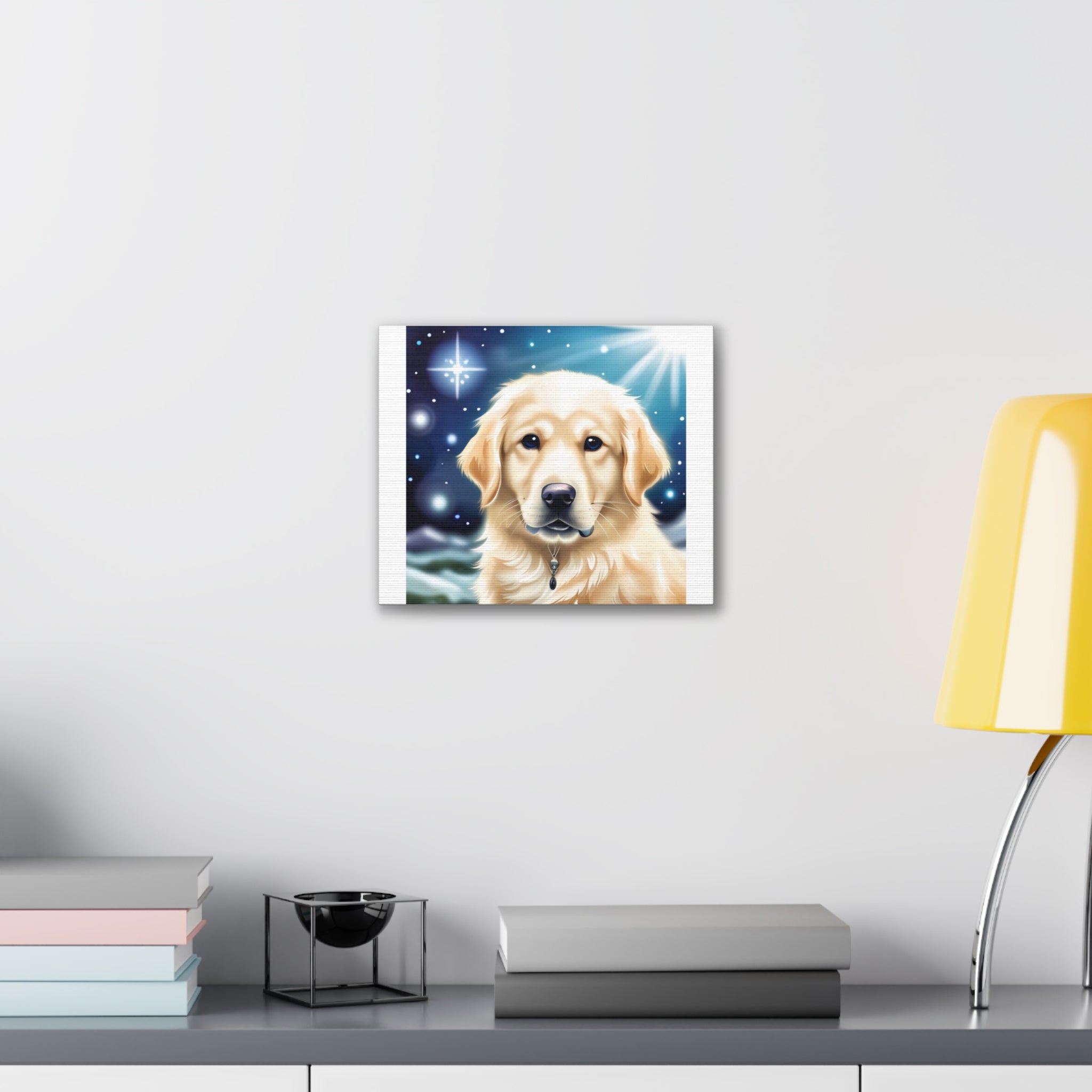 Golden Retriever Stary Night Canvas Stretched, 0.75"