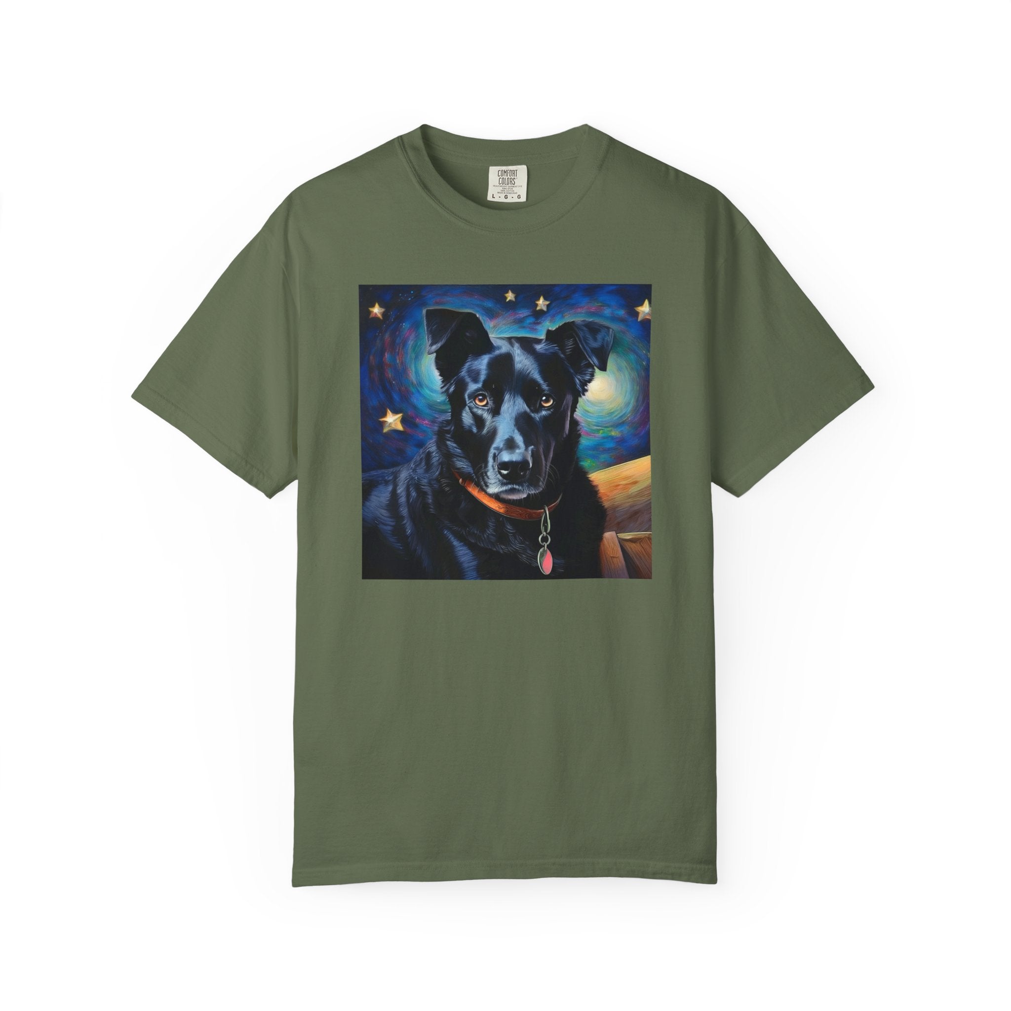 Black Shepherd Lab Stary Night Unisex Garment-Dyed T-shirt