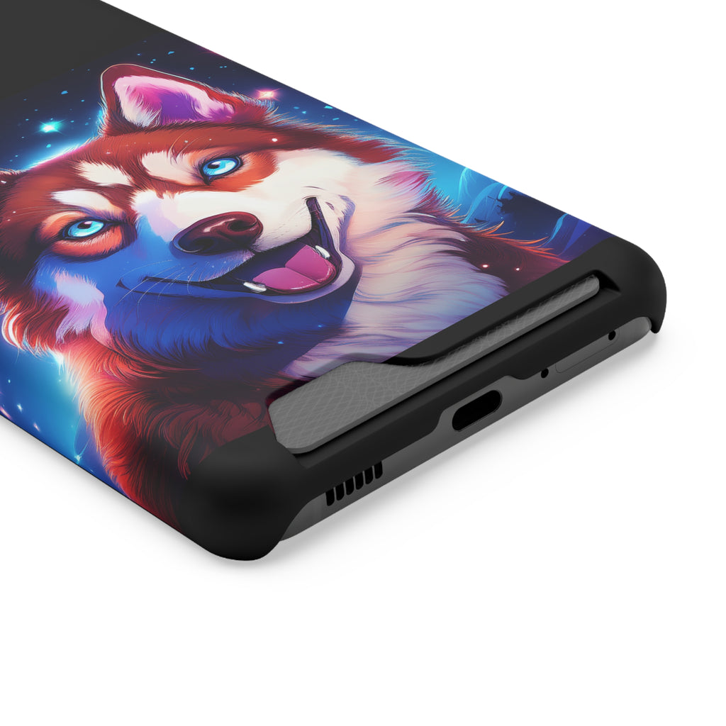 Eskimo Husky Stary Night Phone Case with Card Holder