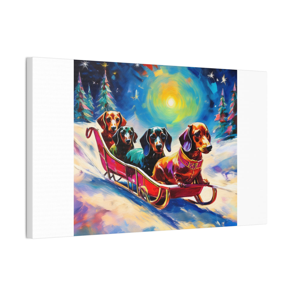Dachshund Night Sleighride