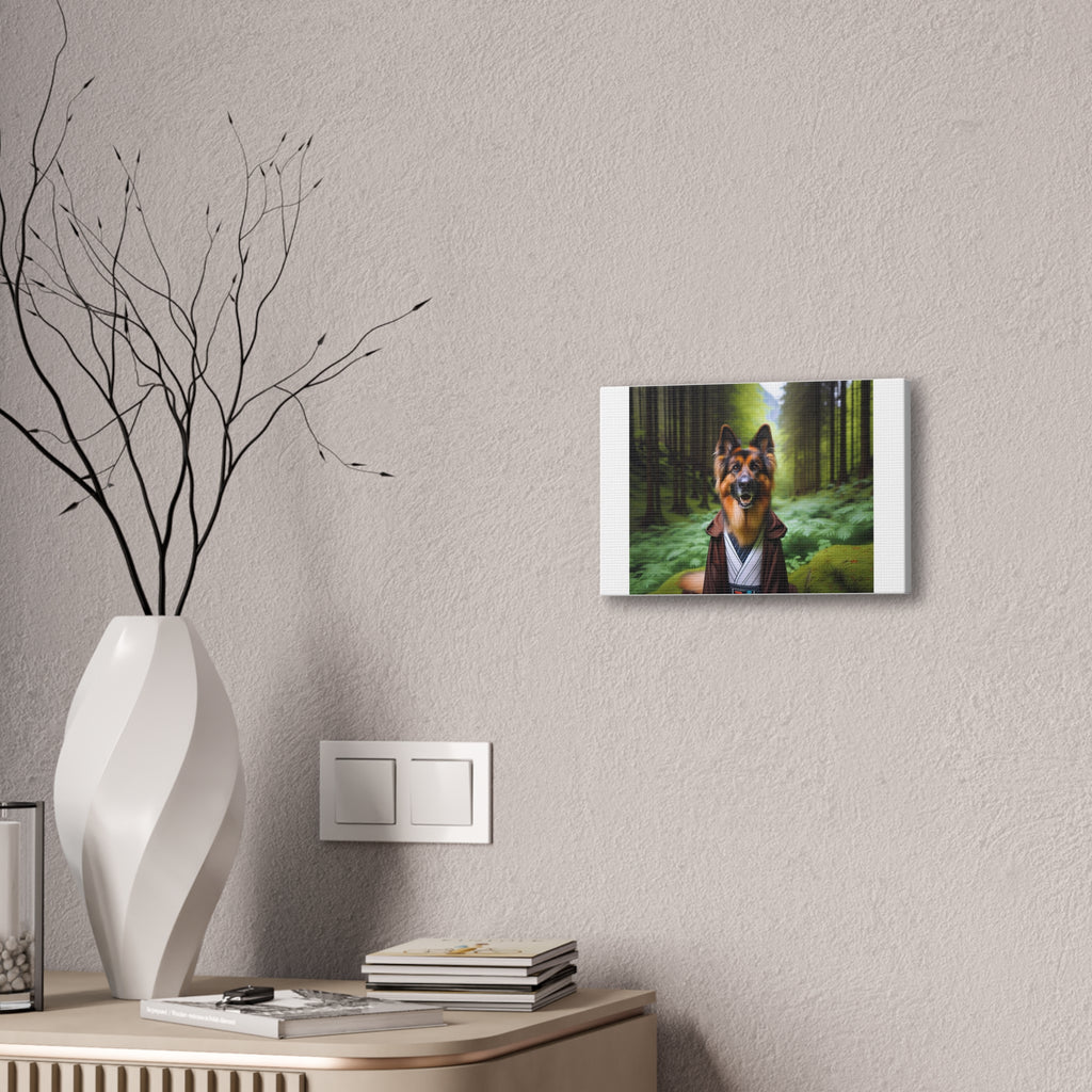 German Shepherd Forest Knight Canvas Stretched, 0.75"