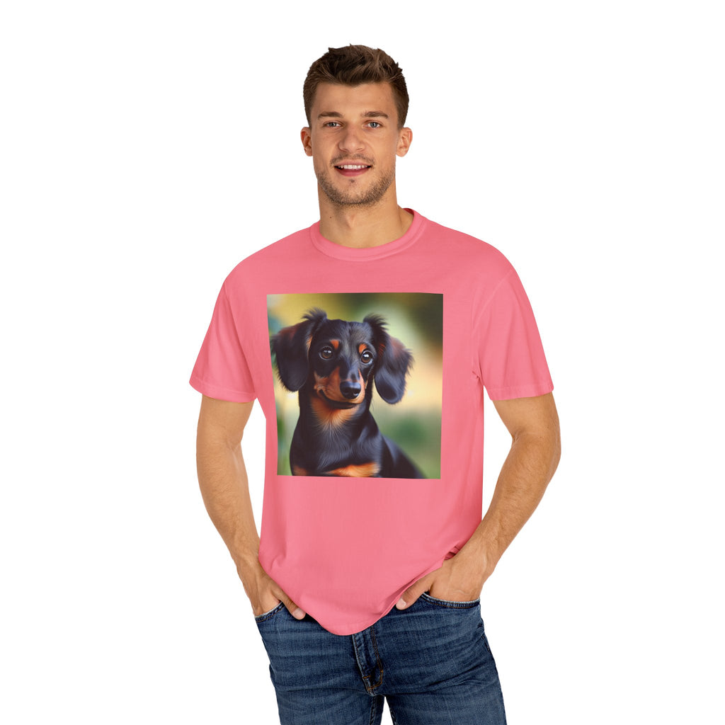 Black/Brown Dachshund Unisex Garment-Dyed T-shirt