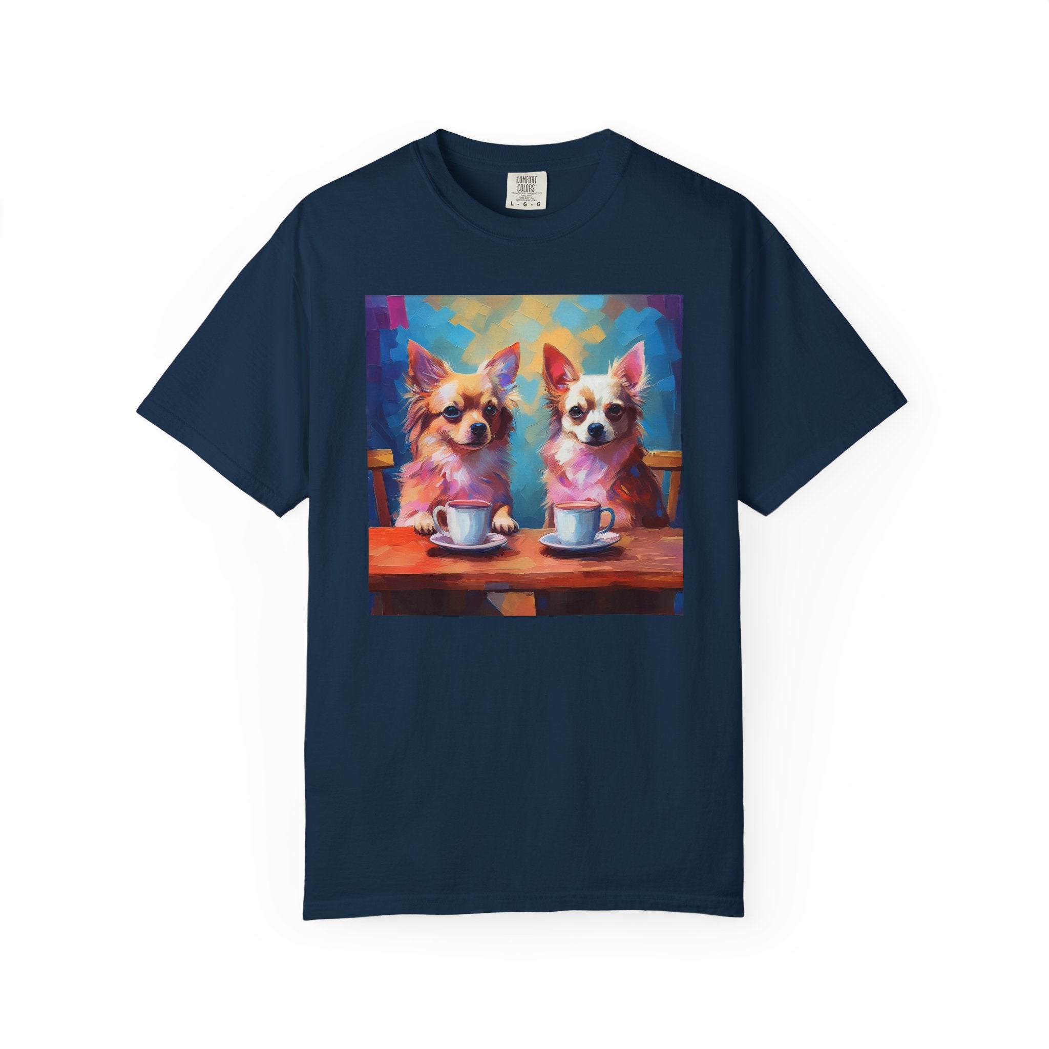 Cafe con Chihuahua Unisex Garment-Dyed T-shirt