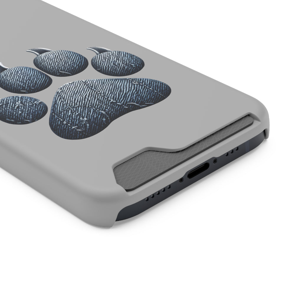 Denim Dog Paw Phone Case with Card Holder