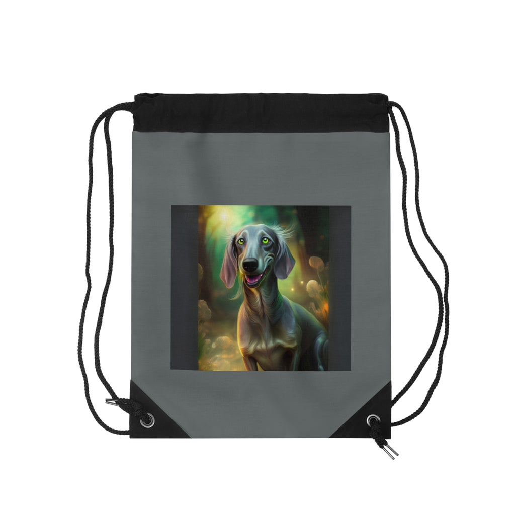 Dachshund Silver/Grey Drawstring Bag