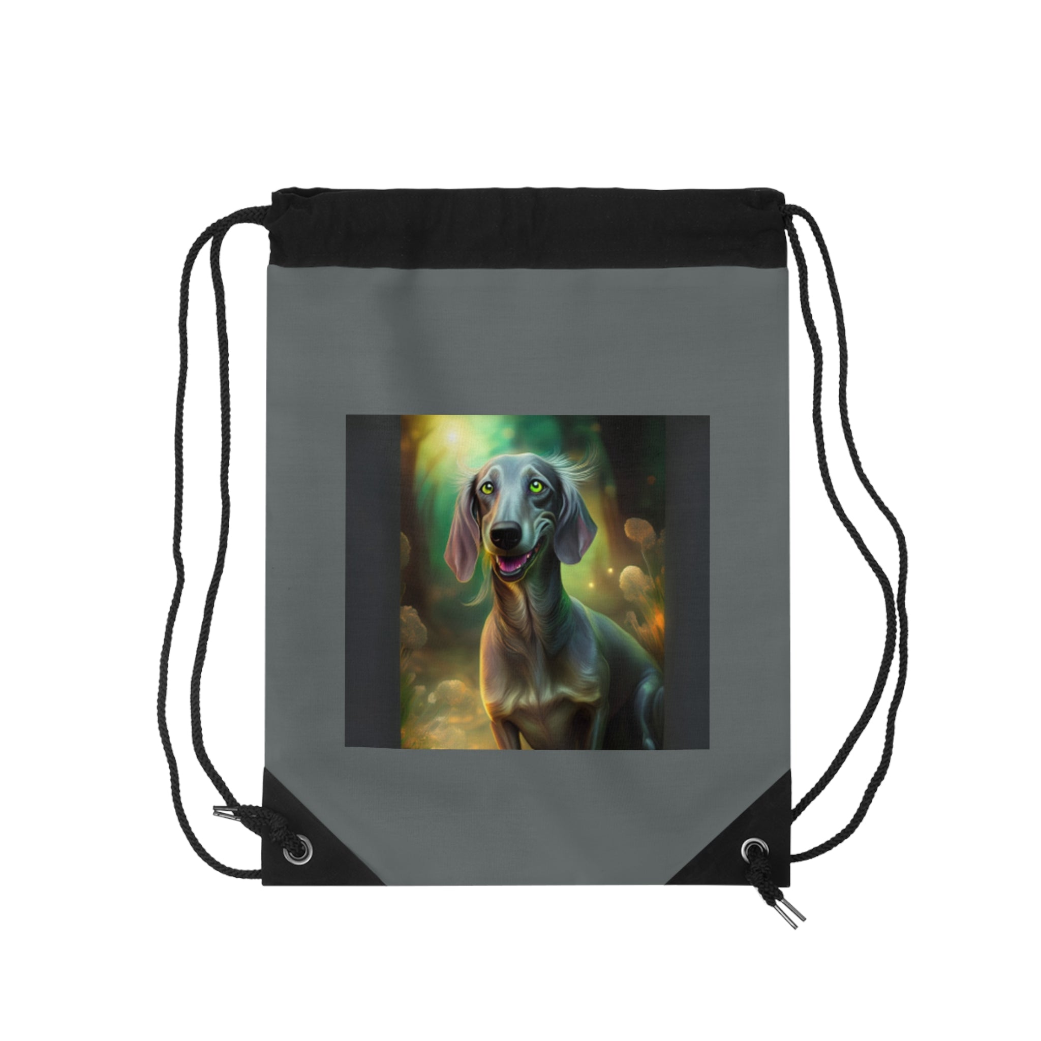Dachshund Silver/Grey Drawstring Bag