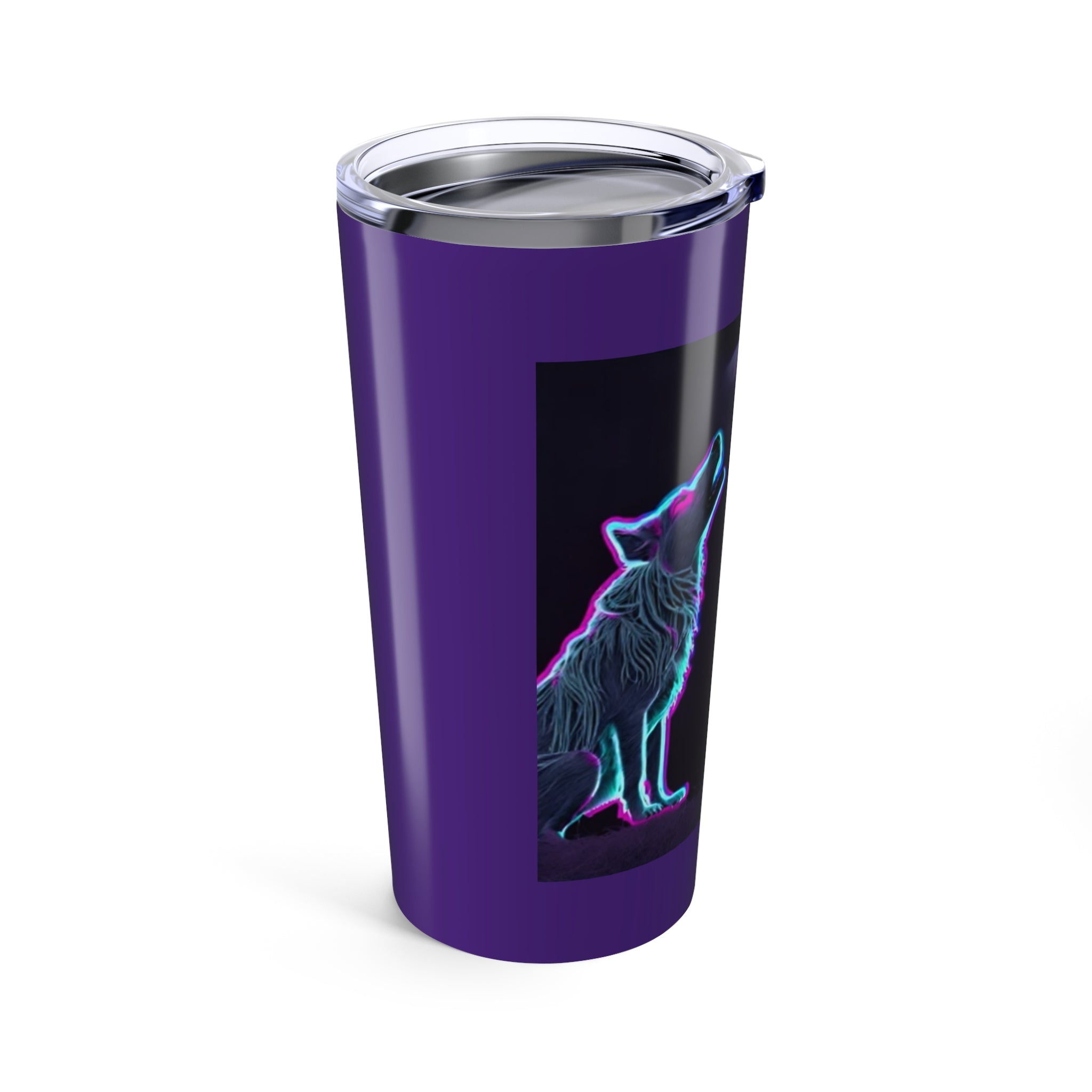 Neon Wolves Howling Tumbler 20oz