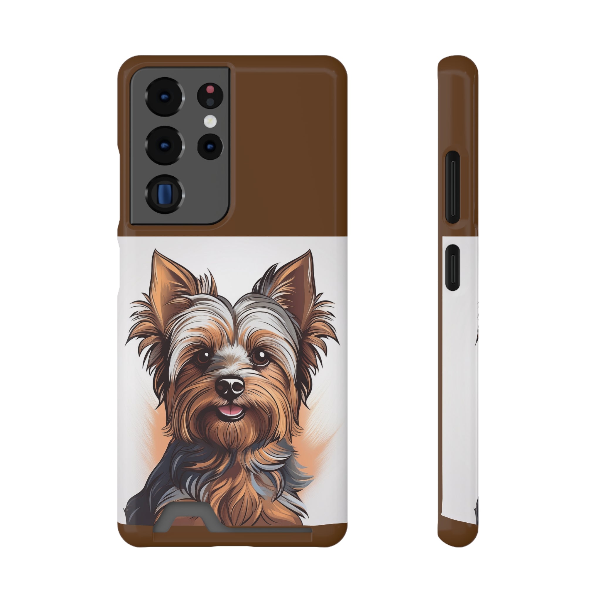 Yorkie Phone Case with Card Holder