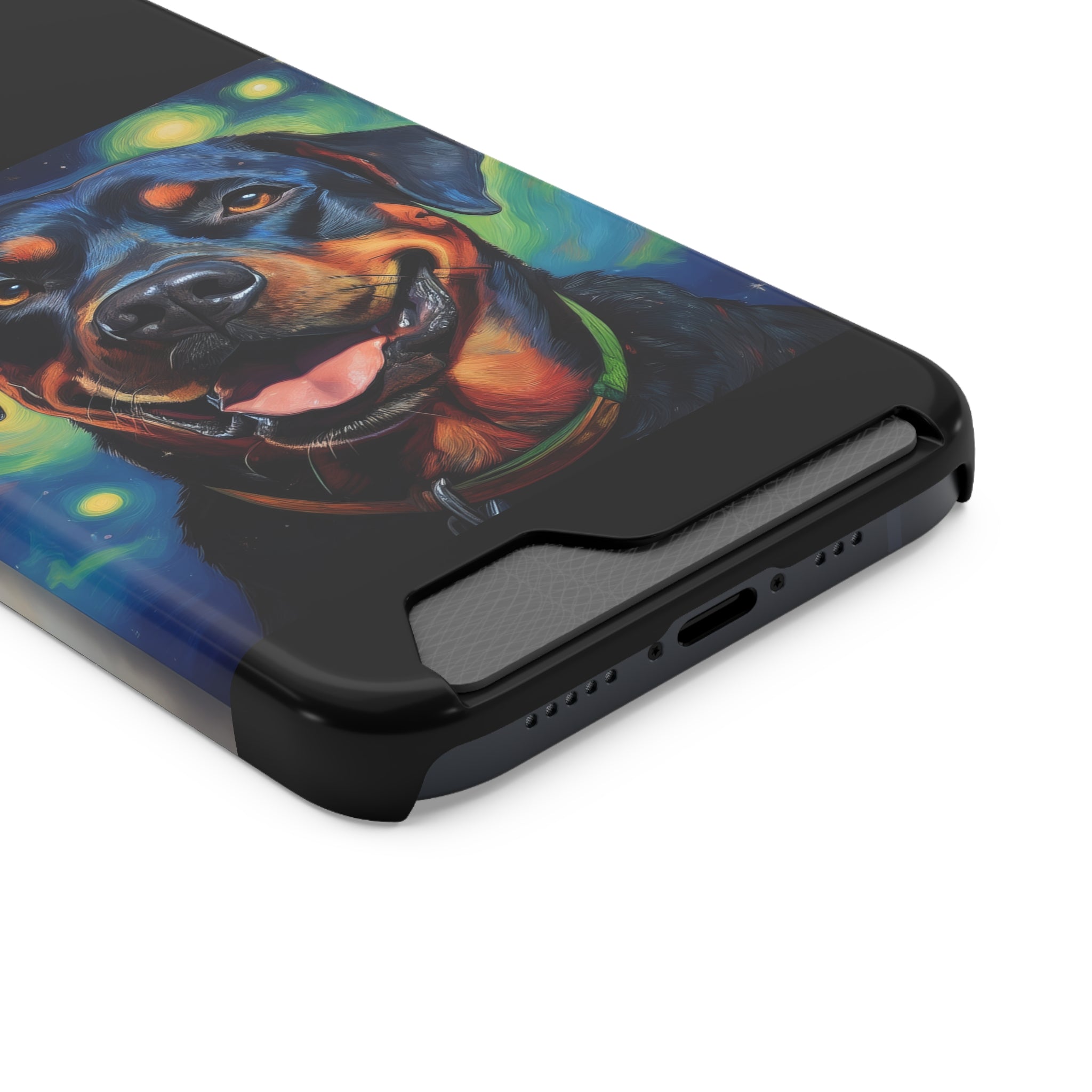 Rottweiler Stary Night Phone Case with Card Holder