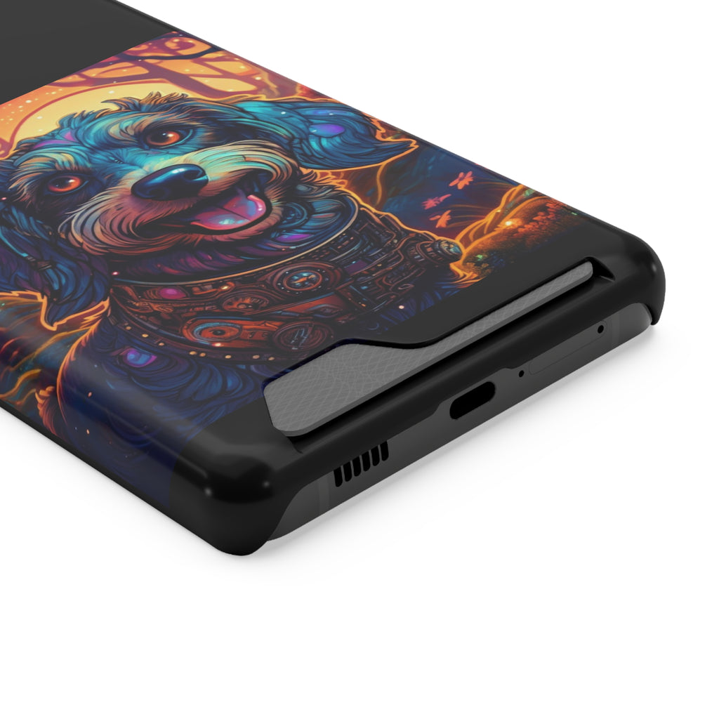 Dachshund Steampunk Phone Case with Card Holder