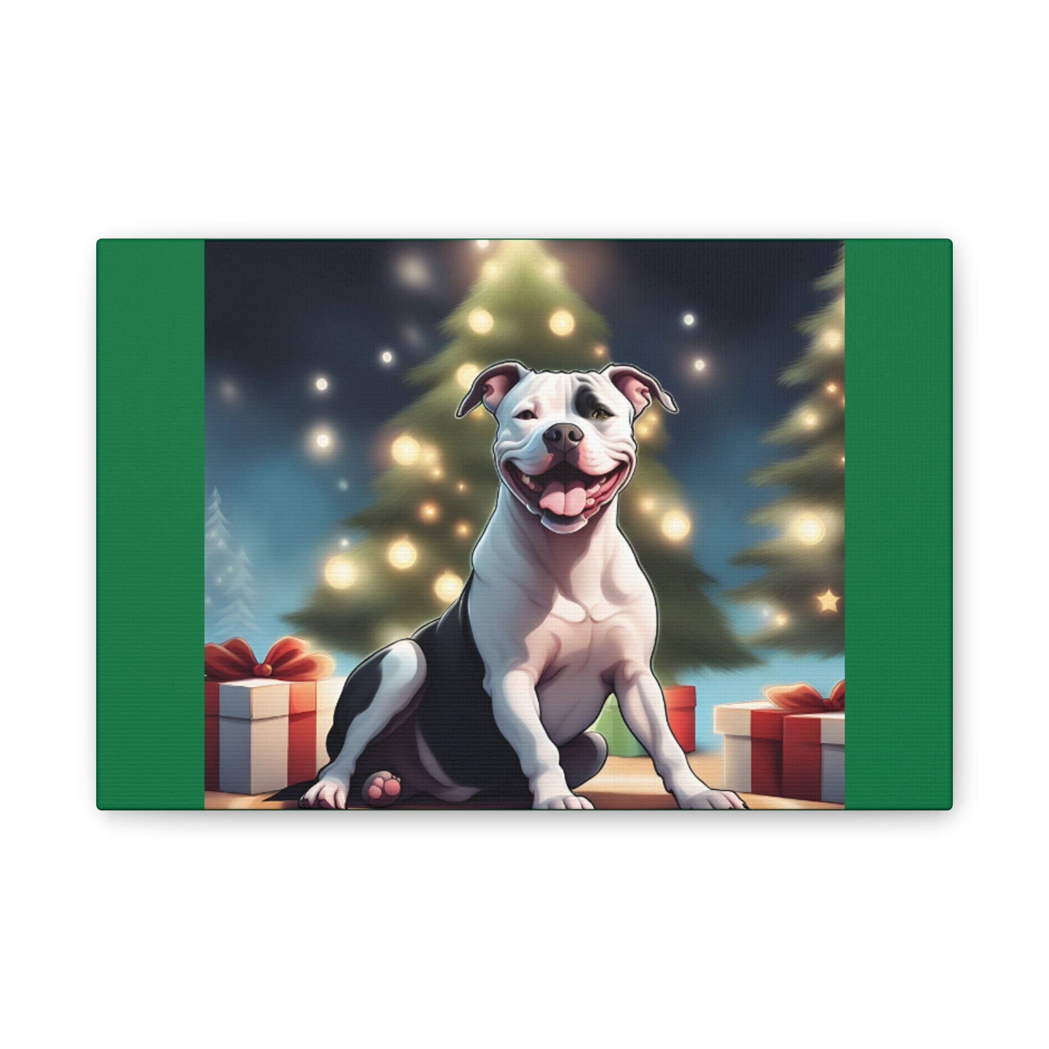 Pit Bull Holiday Canvas Stretched, 0.75"