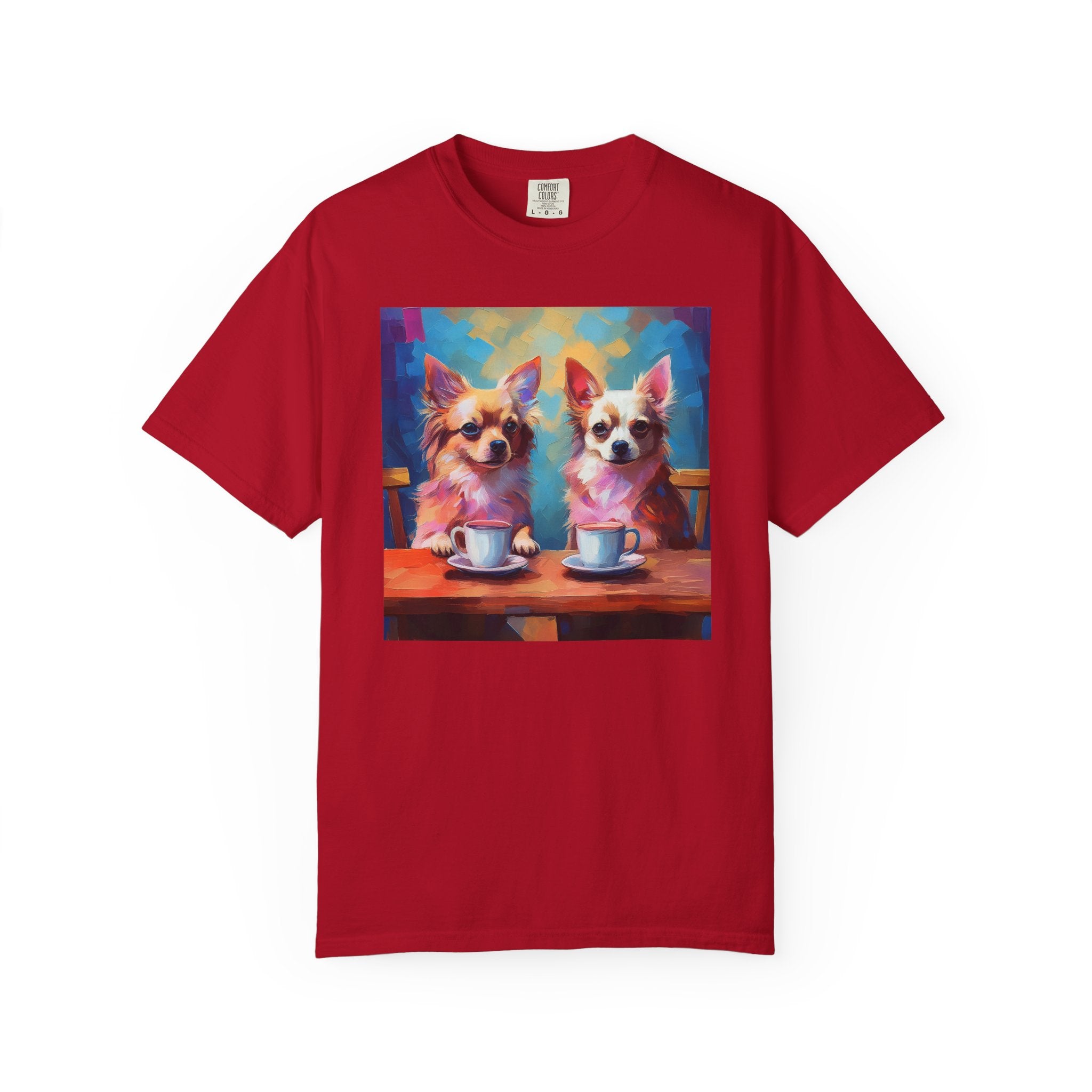 Cafe con Chihuahua Unisex Garment-Dyed T-shirt