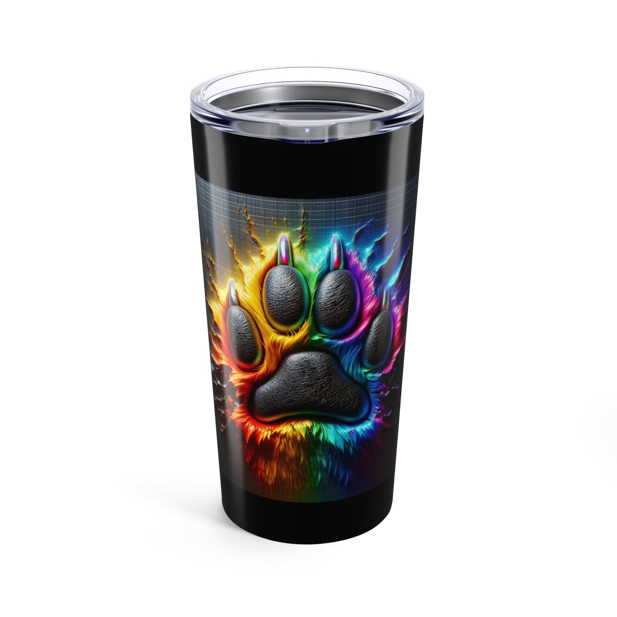 Electric Rainbow Paw Tumbler 20oz