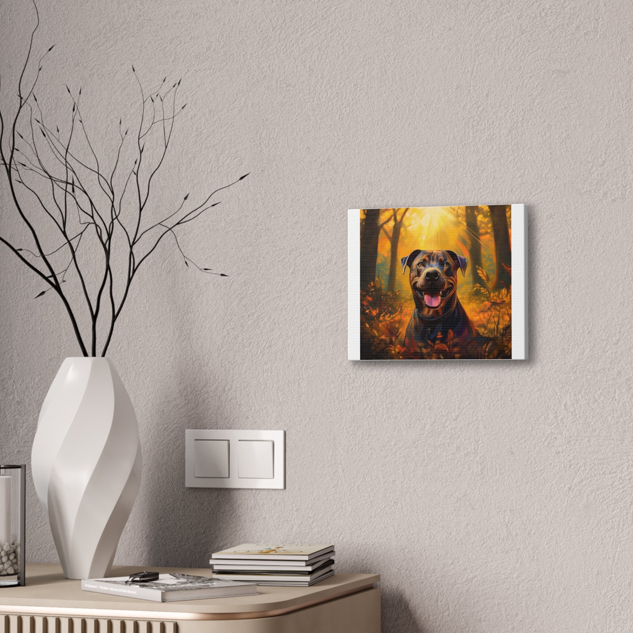 Pit Bull Brindle Autumn Stretched, 0.75"