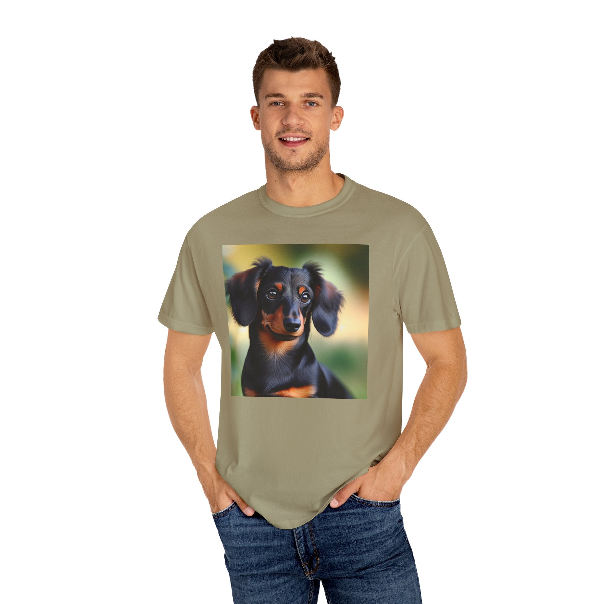 Black/Brown Dachshund Unisex Garment-Dyed T-shirt