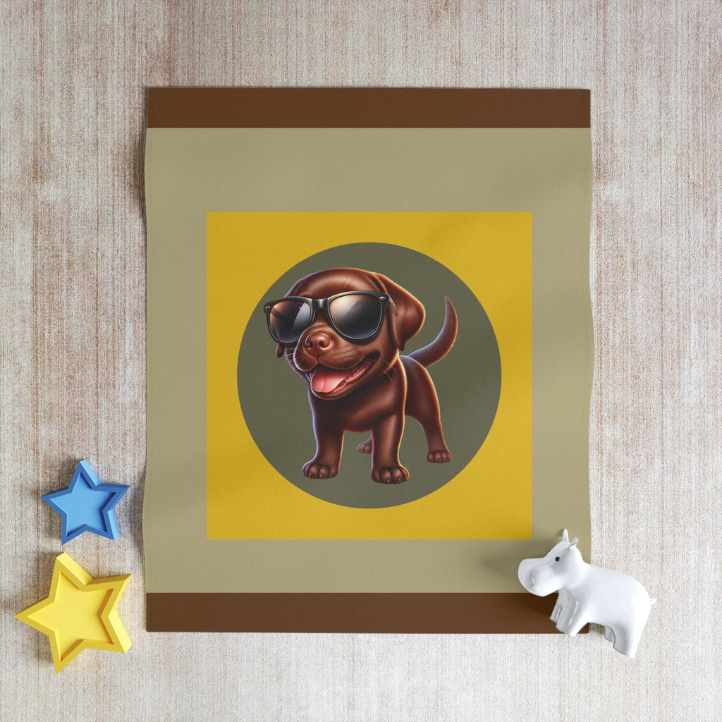 Chocolate Lab w/ Sunglasses Throw Blanket