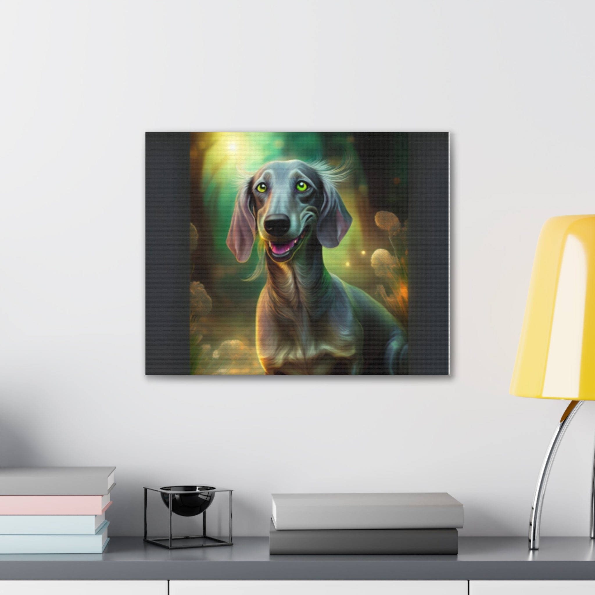 Silver Grey Dachshund Canvas Stretched, 0.75"