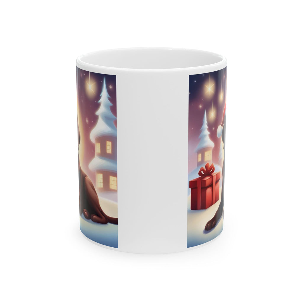 Chocolate Lab Holiday Ceramic Mug, (11oz, 15oz)