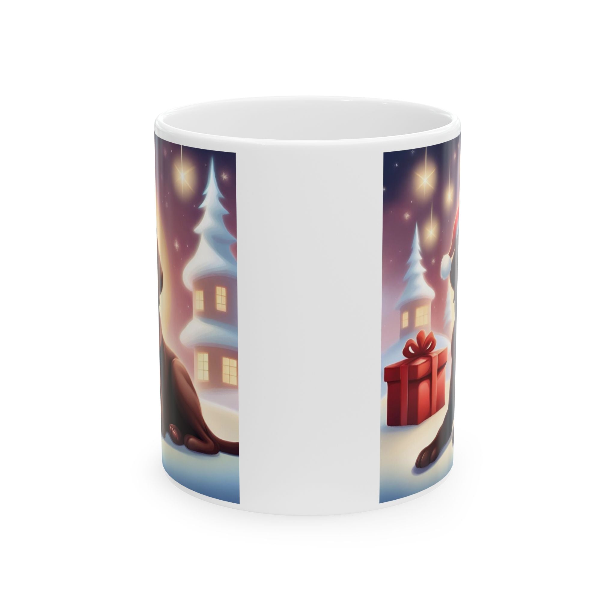 Chocolate Lab Holiday Ceramic Mug, (11oz, 15oz)