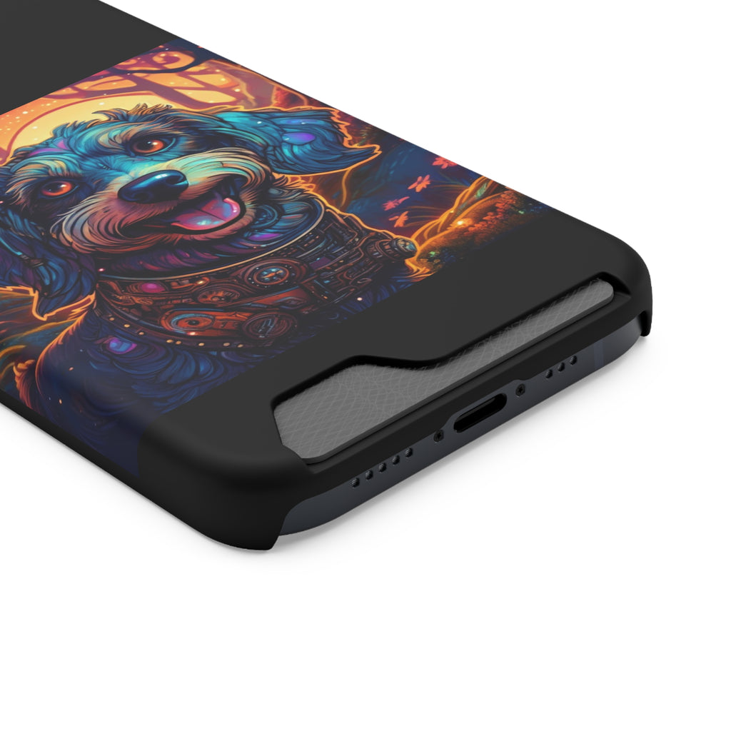 Dachshund Steampunk Phone Case with Card Holder